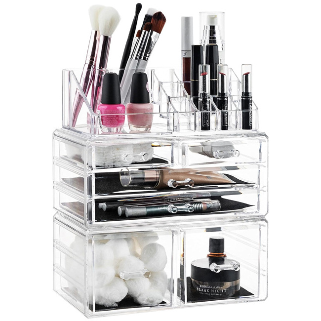 Custom Clear Cosmetic Makeup Organizer Easily Jewelry Hair Accessories Elegant Display Vanity organizers and storage