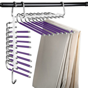 Multifunctional Pants Rack Hanger Collapsible Pant Organizer Closet Jean Trouser Scarf Hangers