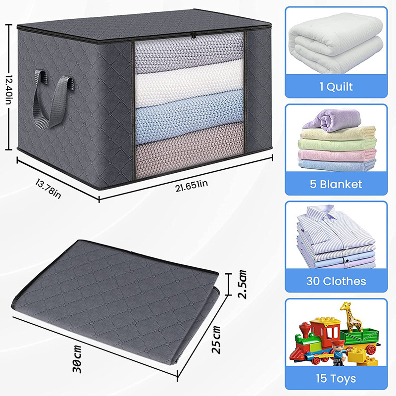 Foldable Blanket Storage Bags Storage Containers Organizing Bedroom Organization