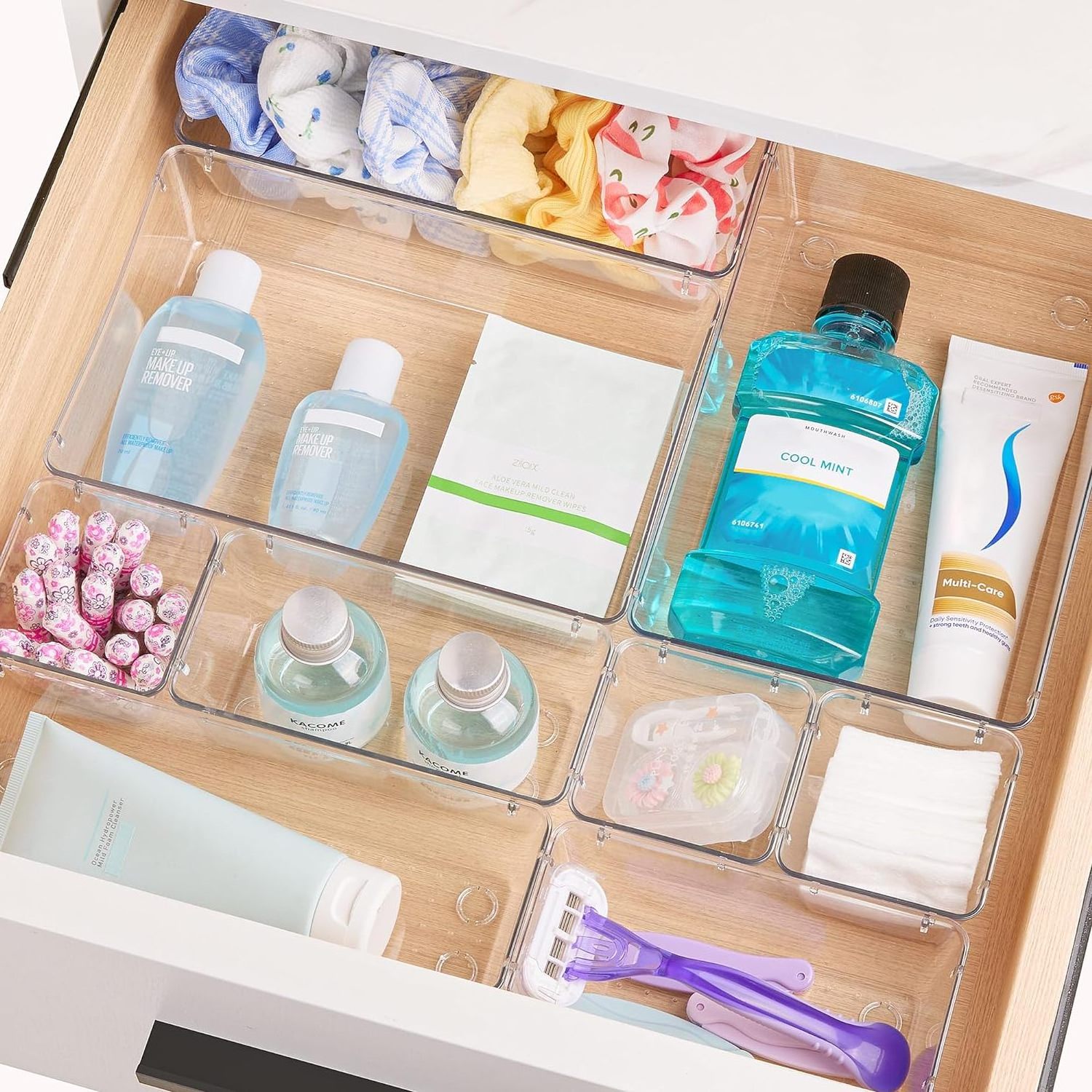 Custom OEM Kitchen Bathroom Makeup storage divide desk drawer organizer tray