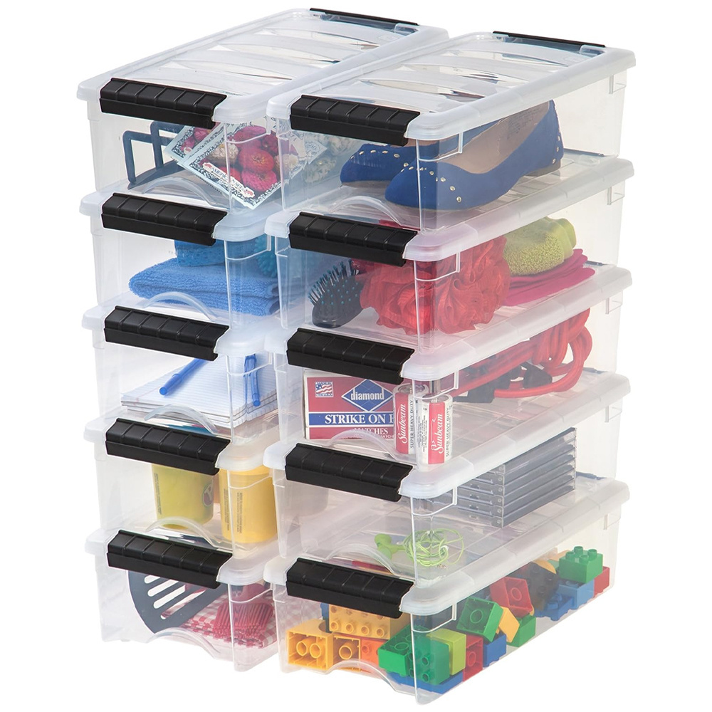 Wholesaler Custom OEM stackable Plastic Storage Container Box Bin Clear toy organizers and storage