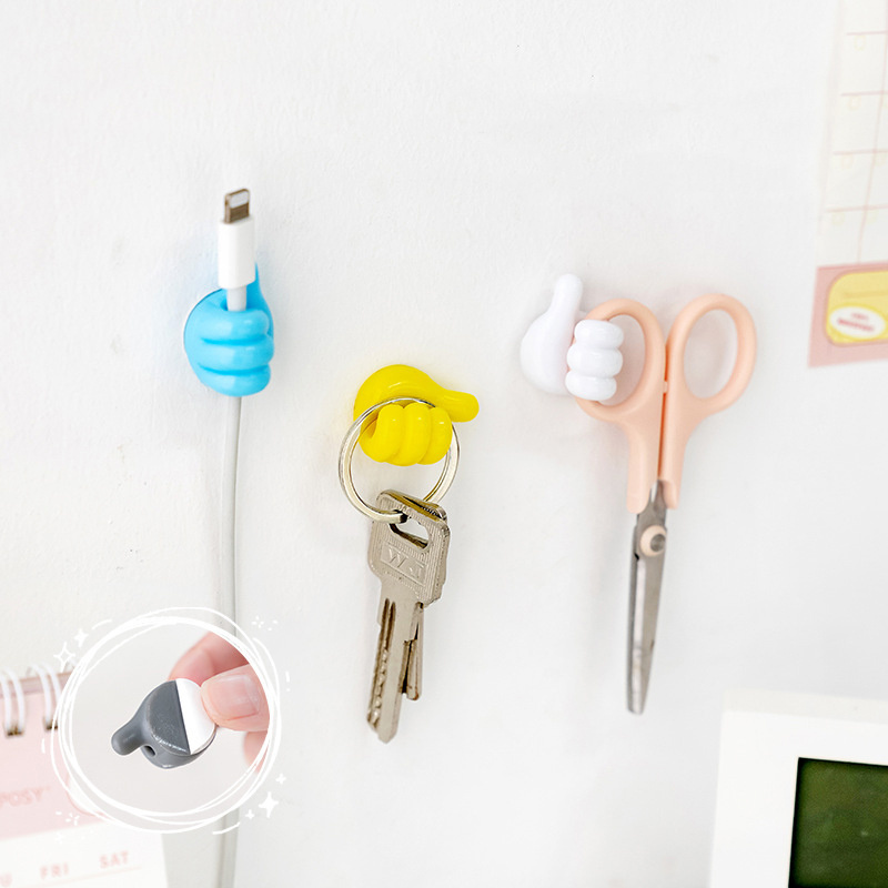 IN stock New design Silicone Wall Hook Cable Clip Key Hook Thumb Wall Hangers