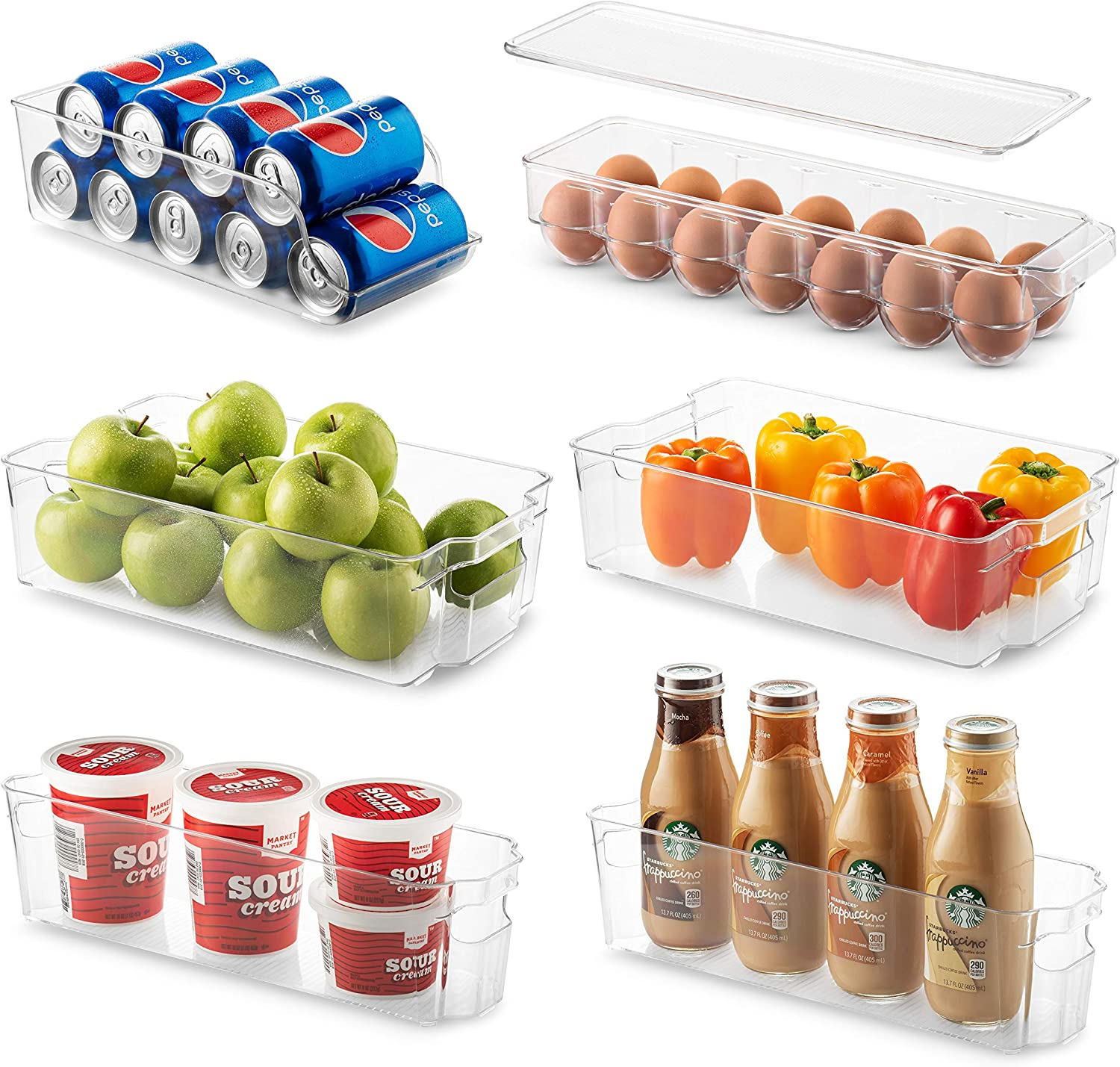 Fridge Storage Boxes Freezer Drawer Kitchen Container Bins Plastic Stackable Refrigerator Organizer