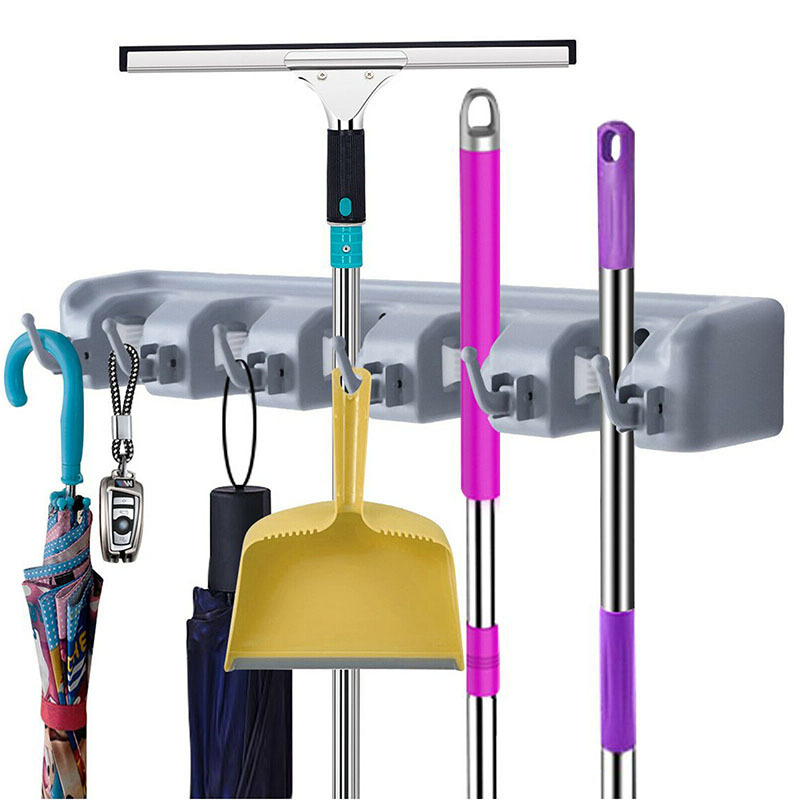 Multipurpose Wall Mounted Organizer Ideal Broom Storage Solution Mop Broom Holder