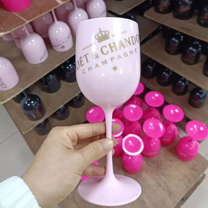 500ml 16oz Reusable Plastic Pink Wine Glasses Set Drink Cup Custom Colored Unbreakable Wedding Champagne Flute Glasses with Logo