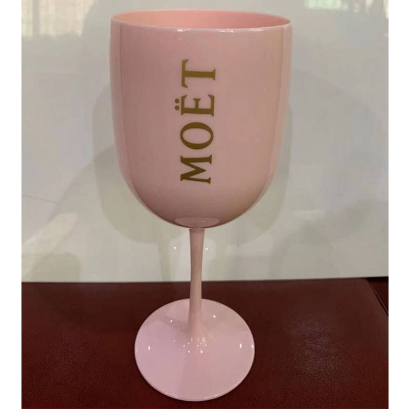 500ml 16oz Reusable Plastic Pink Wine Glasses Set Drink Cup Custom Colored Unbreakable Wedding Champagne Flute Glasses with Logo