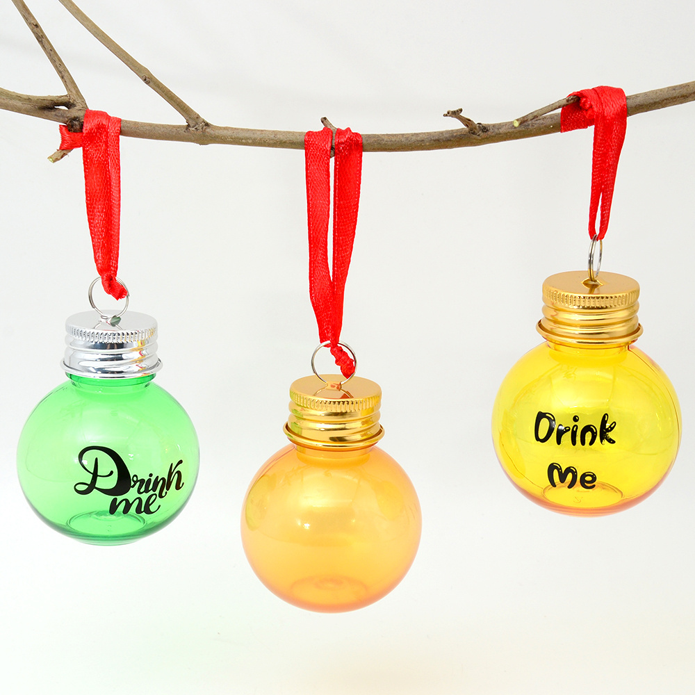 bauble alcohol drink me balls decoration ornament booze ball 8cm plastic drink bauble Christmas tree bauble