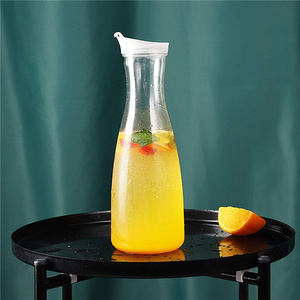 Latest arrival Plastic Beverage Pitcher Carafe With Narrow Neck Design With Plastic Lids Plastic Carafe Water Pitcher