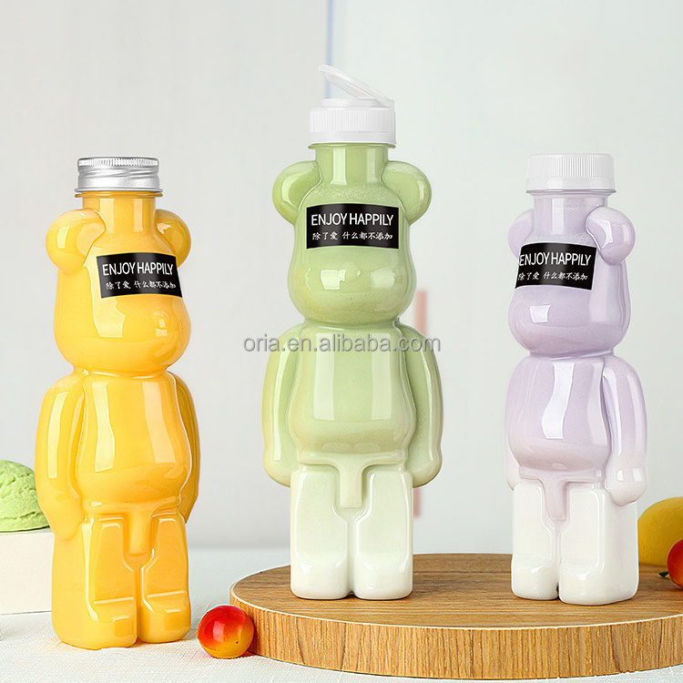 16oz Small Luxury Gourmet Sweets Gummy Bears Jar Cute Animal Teddy Bear Shaped Candy Packaging Container for Wedding Gift Kids