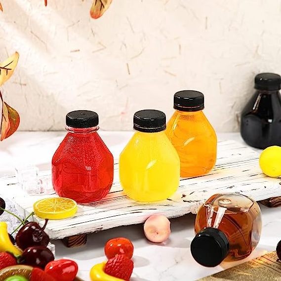 Empty Juice Shot Bottles Ginger Packaging Container 250ml PET Juice Bottle 8oz Plastic Juice Bottle with Tamper Proof Screw Cap