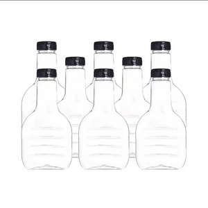 Plastic 500 ml 16 oz Salad Banjo Bottle for Syrup Ketchup Salad Sauce Squeeze Bottles and Containers with Black Flop Top