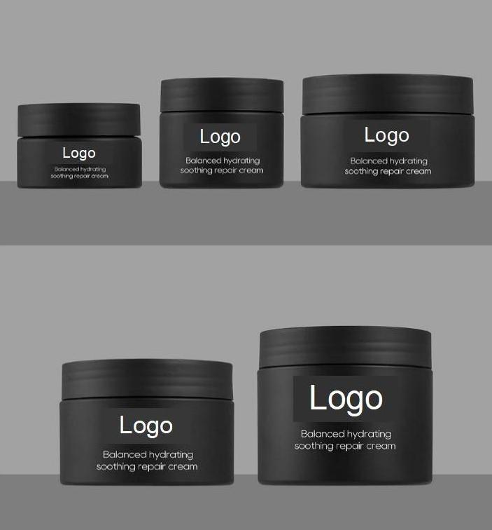 Matte Black 4oz cosmetic face cream jar 8oz frosted salt scrubs body butter jars 150ml 250g round plastic jar with lids 50g 100g