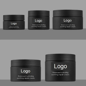 Matte Black 4oz cosmetic face cream jar 8oz frosted salt scrubs body butter jars 150ml 250g round plastic jar with lids 50g 100g