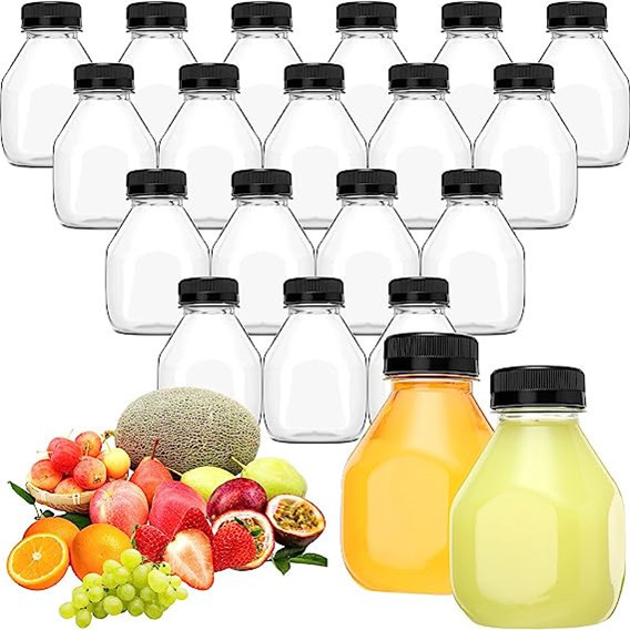 Empty Juice Shot Bottles Ginger Packaging Container 250ml PET Juice Bottle 8oz Plastic Juice Bottle with Tamper Proof Screw Cap