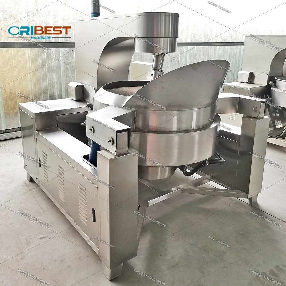 Automatic Paste Soup Double Jacket Cooking Kettle With Mixer Stainless Steel Vegetable Cooking Mixer Machine