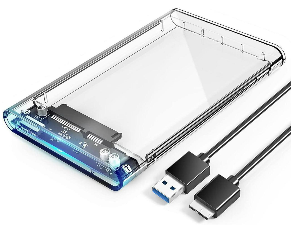 ORICO 2.5'' External Hard Drive Enclosure USB3.0 to SATA III Tool-Free Clear HDD Case for 2.5 inch SATA HDD SSD 4TB Support UASP