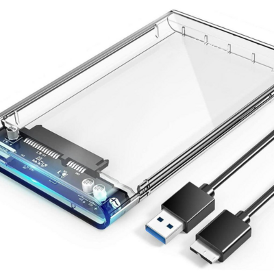 ORICO 2.5'' External Hard Drive Enclosure USB3.0 to SATA III Tool-Free Clear HDD Case for 2.5 inch SATA HDD SSD 4TB Support UASP