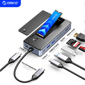 ORICO 10 in 1 Docking Station with M.2 NVMe/NGFF SSD Enclosure & Cooling Fan