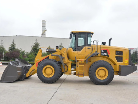 Multifunctional 5 Ton Mini  Wheel Loader FL959H with Sweeper Road Sweeping Machine and spare parts