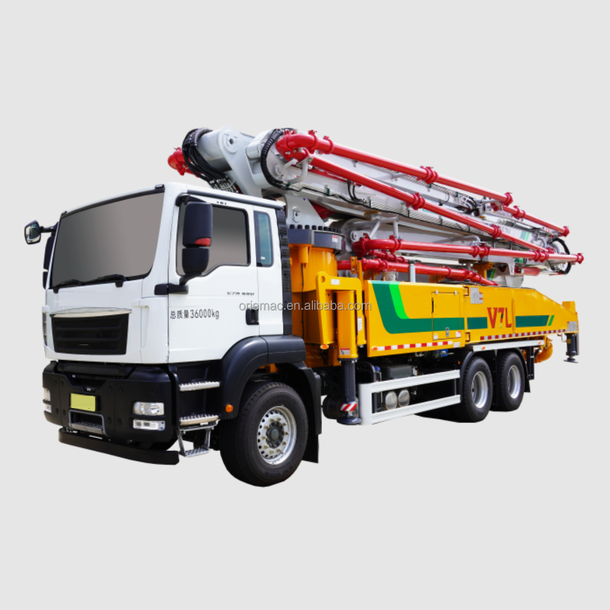 China Supplier 52m Concrete Pump Truck HB52V Truck Concrete Pump with Top Chassis