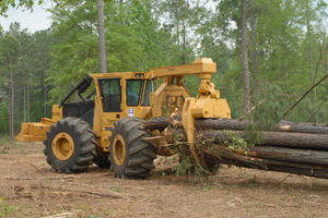 Skidder Tractor Small Rubber Tire Log Skidder with Cable and Timber Grapple