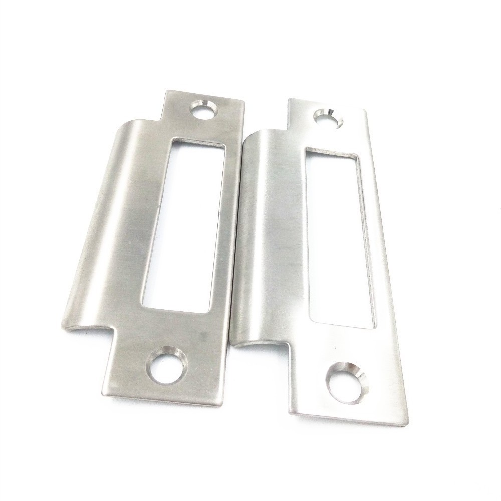 Custom Sliding Wooden Door Lock Cover Rebated Strike Plate stainless steel door lock strike plate