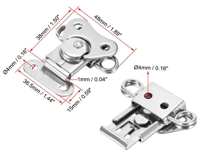 304 Stainless Steel Spring Loaded Small Butterfly Twist Latch Buckle Latch for Suitcases Wooden Box