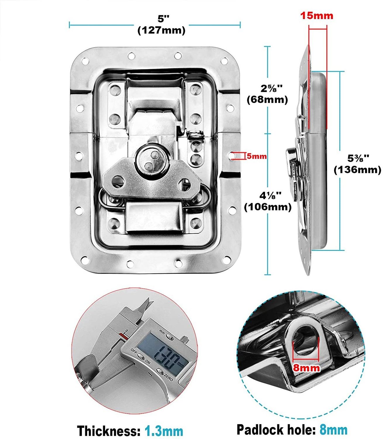 OEM Heavy Duty Adjustable And Lockable Spring Loaded Butterfly Toggle Latch