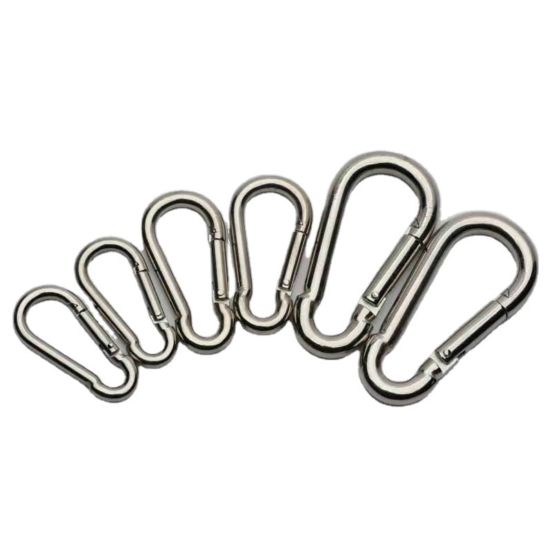 OEM Custom Spring Buckle Safety Snap Carabiner Clips 304 316 Stainless Steel Climbing Spring Snap Hook