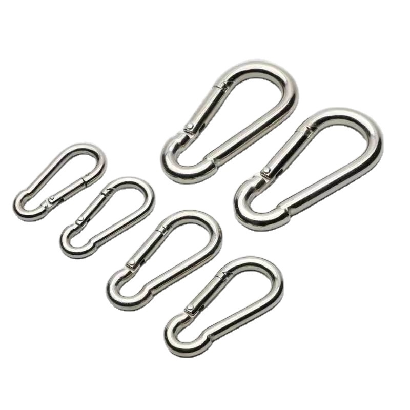 OEM Custom Spring Buckle Safety Snap Carabiner Clips 304 316 Stainless Steel Climbing Spring Snap Hook