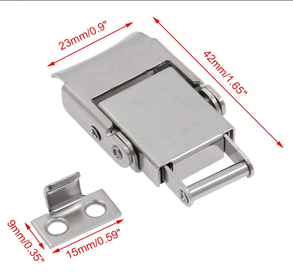 A31B Stainless Steel 304 Spring Loaded Draw Latch Toggle Hasp Clamp Latch Lock For Box Cabinet