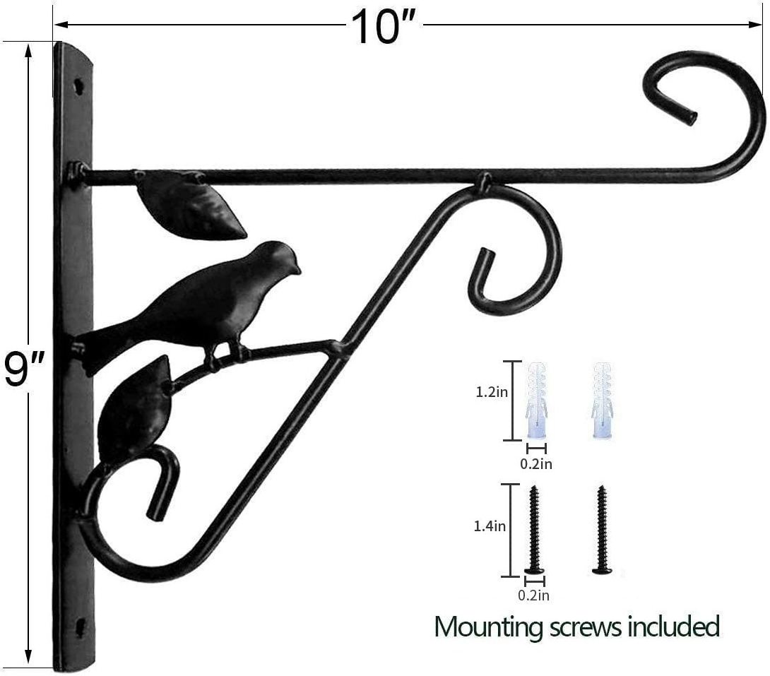 Bird Style Metal Plant Bracket Plant Hooks for Hanging flowers Wall-mounted hangers