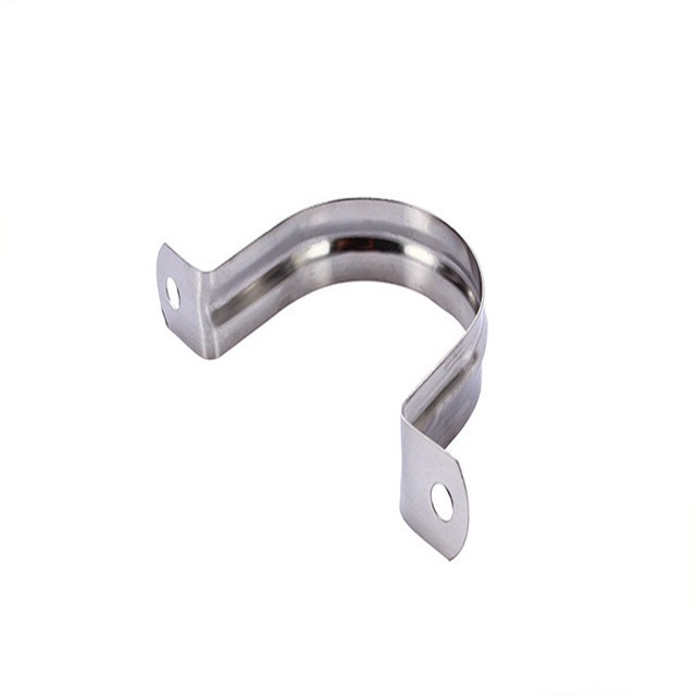 Polished Stainless Steel Plumbing Fixtures Saddle Clamp Pipe Clamp in Metric System Boxed Packaging