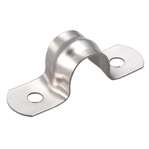 Polished Stainless Steel Plumbing Fixtures Saddle Clamp Pipe Clamp in Metric System Boxed Packaging