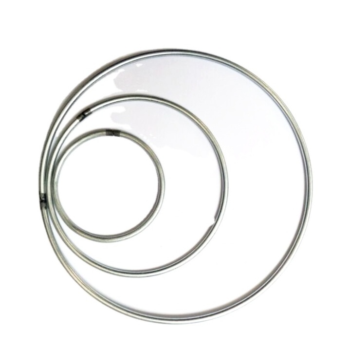 Customizable Packaged Stainless Steel Wire Wreath Circle Metal O Ring with Plastic Cover