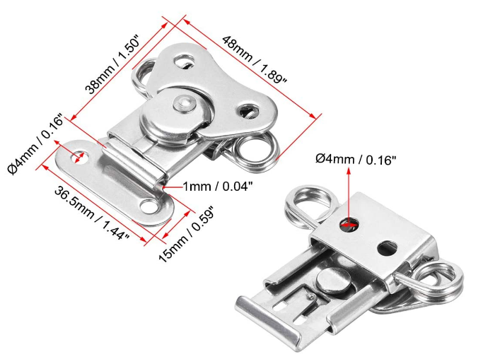 Custom Made Mini Small Spring Toggle Lock Clasp Buckle Latch for Wooden Case Toolboxes Black Small Latch Catches Hasps Clamps