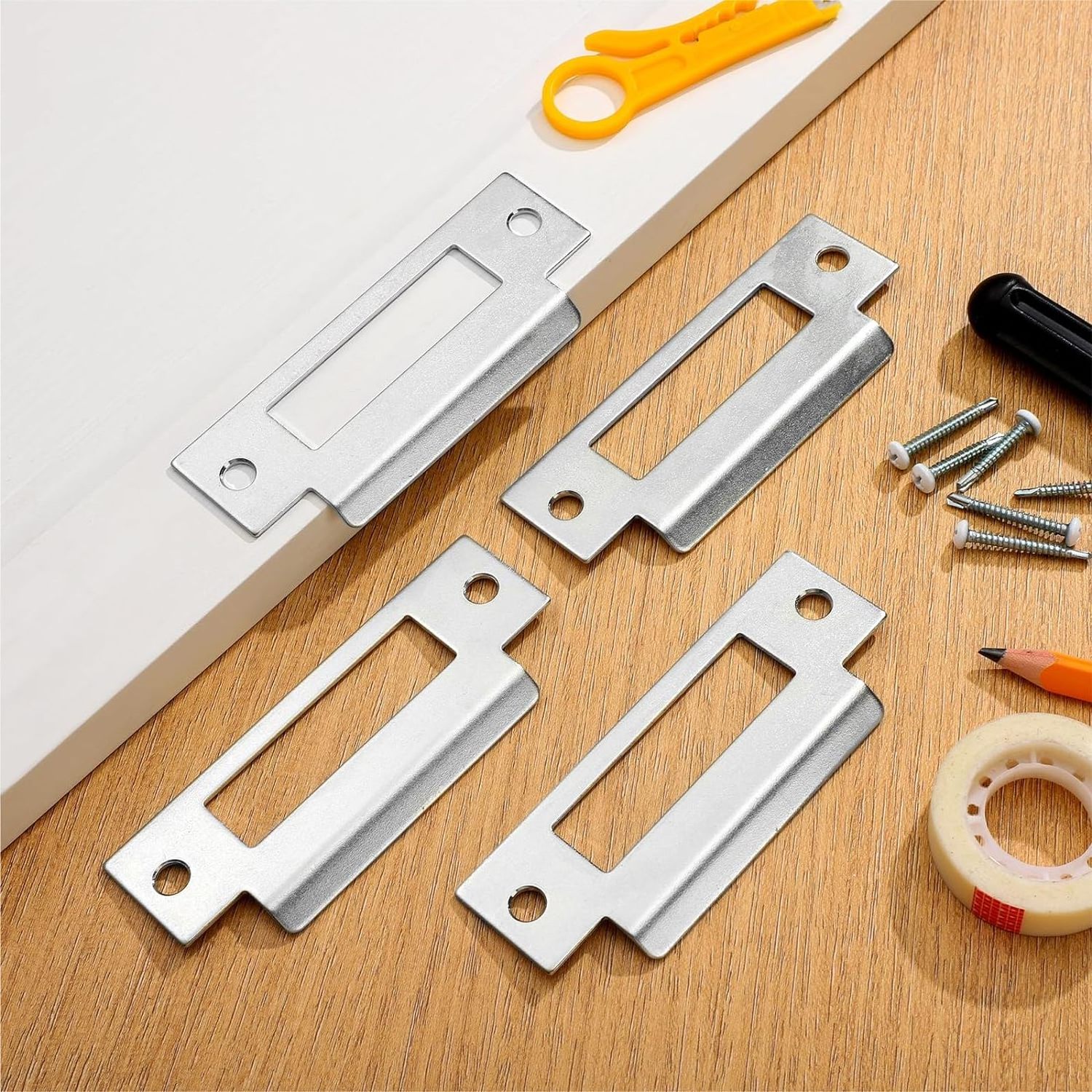 Custom High Security Door Lock Hardware Stainless Steel Stamping & Polishing Strike Plate Brass & Zinc Alloy Material