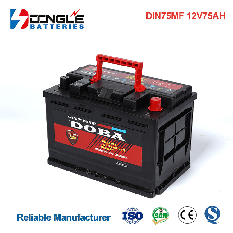 Good Price High CCA MF DIN75 Rechargeable Trucks Cars SMF Lead Acid 12V 75Ah Auto Battery