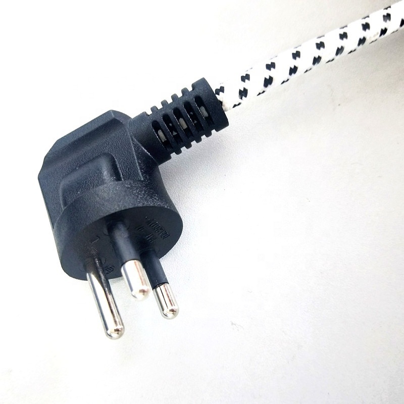 Customized thailand european textile braided ac power cord cable for steam iron