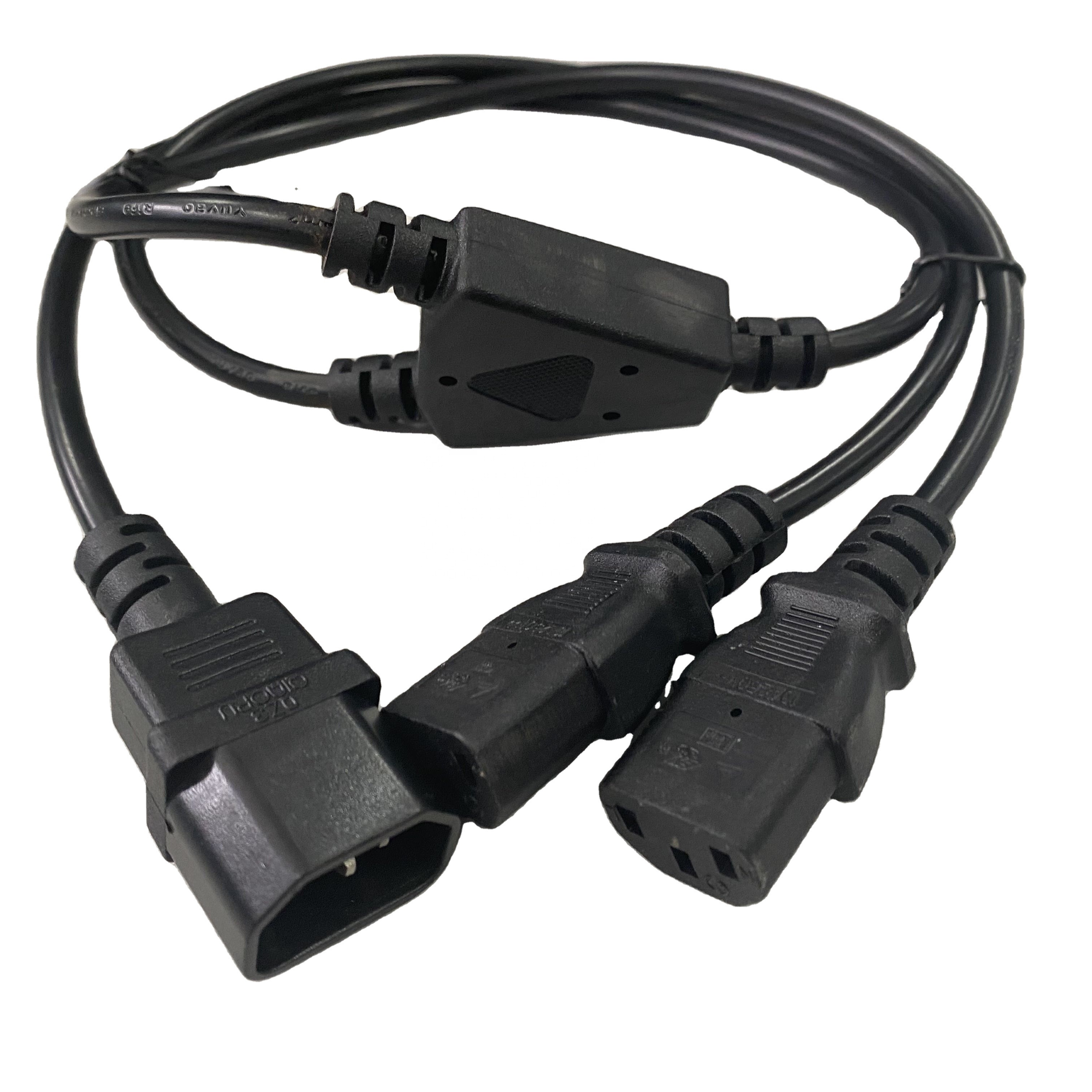 Plug Cable Socket Splitter Iec 320 c14 to double two Female Iec320 C13 2 Way Pdu splitter Y Computer C13 C14 Power Cord