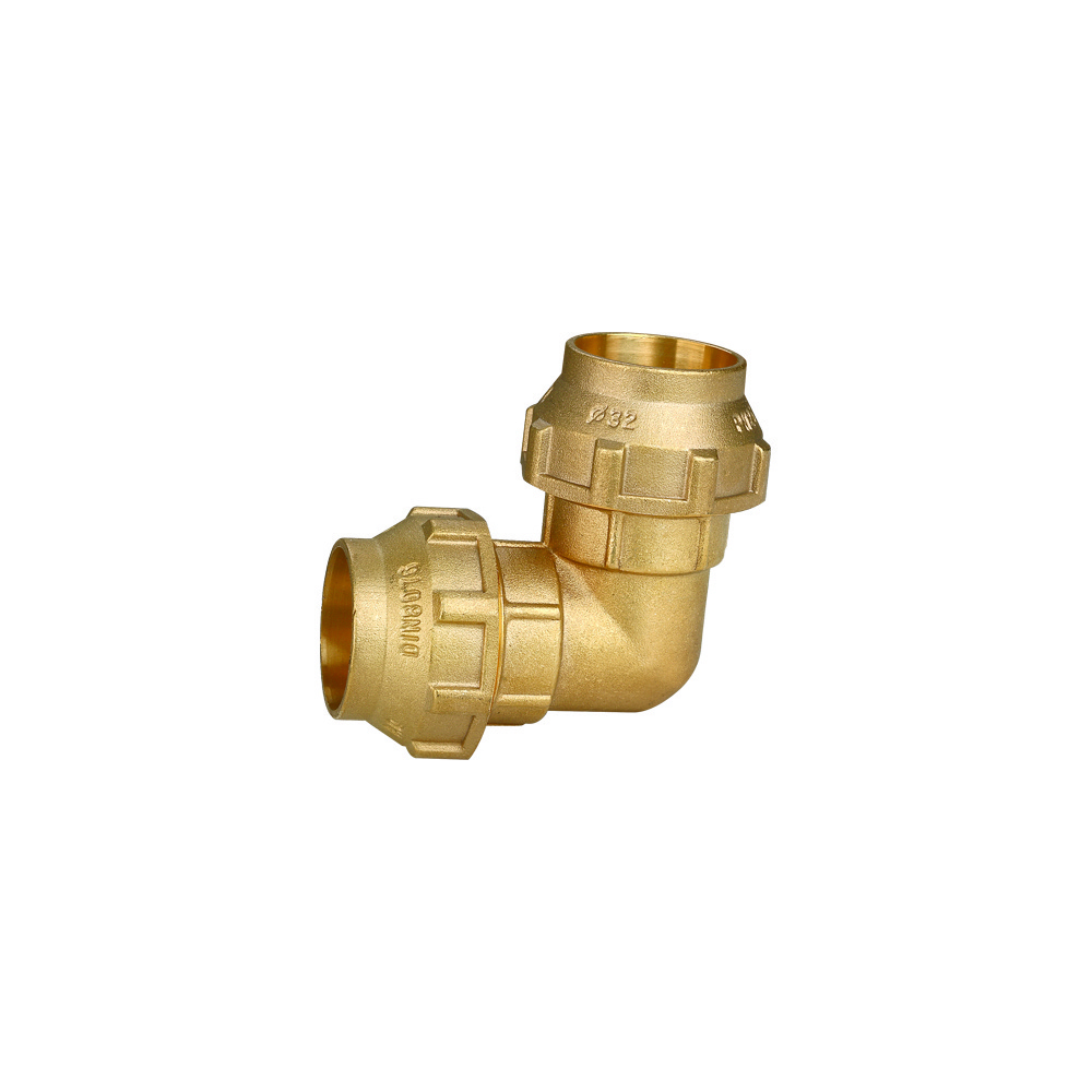 brass push fitting with bushing elbow