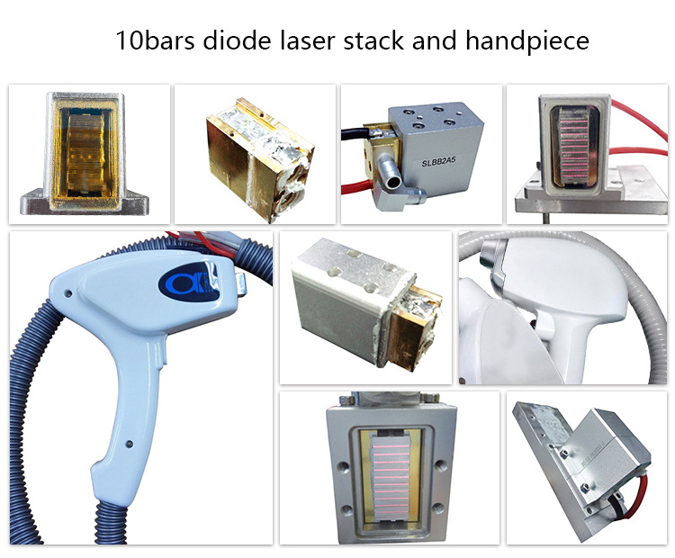 Professional High power 10bar laser diode laser diodo 808 / Germany bars 3 wavelength 755 808 1064 diode laser