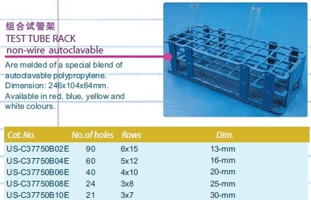 Plastic Blue 24 Holes 25mm Test Tube Rack