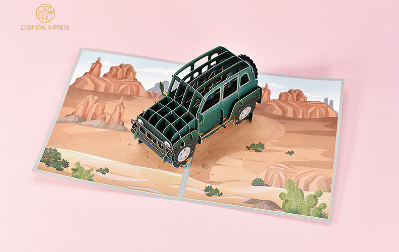 Cool 3D Jeep SUV Car Pop Up Birthday Card Father's Day Anniversary Greeing Card