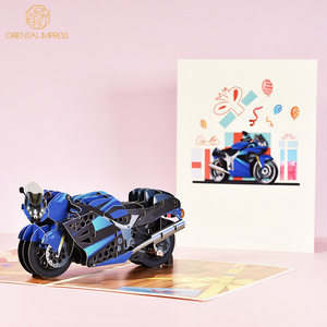 Cool 3D Motorcycle Pop Up Card Birthday Card Father's Day Greeting Card For Motorbike Lovers