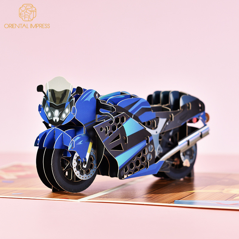 Cool 3D Motorcycle Pop Up Card Birthday Card Father's Day Greeting Card For Motorbike Lovers