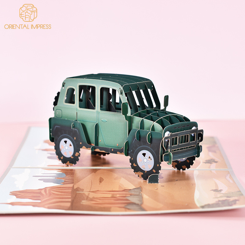 Cool 3D Jeep SUV Car Pop Up Birthday Card Father's Day Anniversary Greeing Card