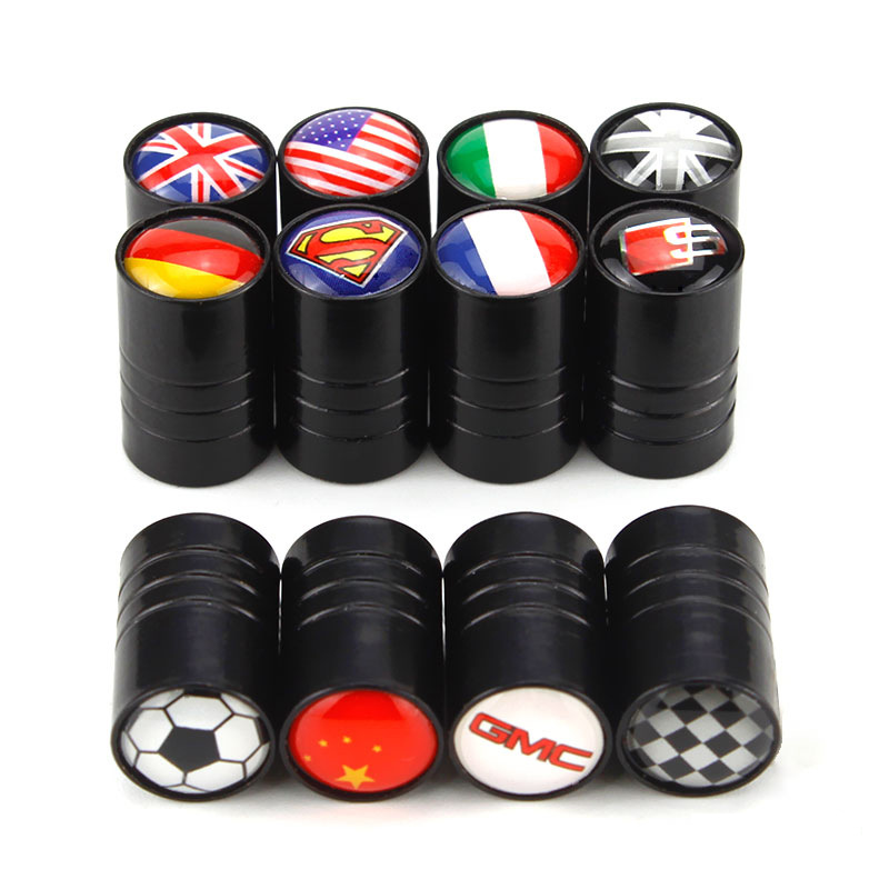 Valve Caps Car custom Logo Black copper Caps Inner Thread Inserted Air Dust Stem Screw Car Tire Valve Caps