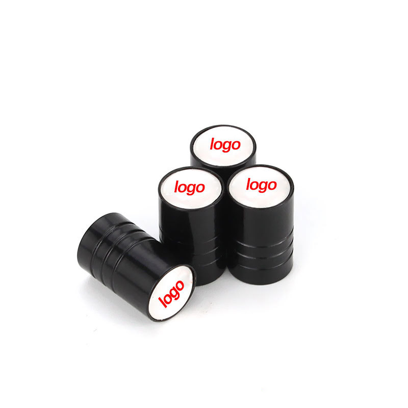 4 PCS Car Tire Valve Cap Custom Black copper Logo Car Tire Valve Stem Cap For Car Motorcycle Bike Wheel Rim Valve Caps