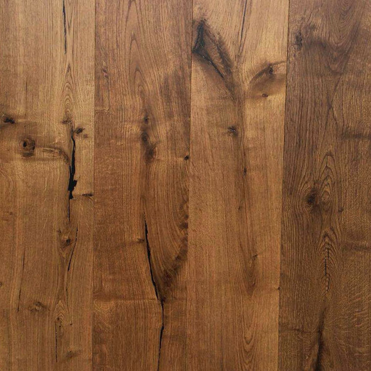 Popular color dark smoked wire brushed European oak engineered wood flooring